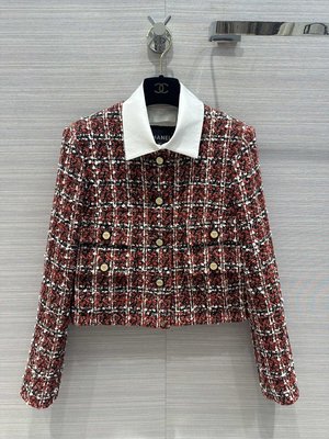 Chanel Clothing Coats & Jackets Shirts & Blouses First Top Red White Weave Fall/Winter Collection Vintage