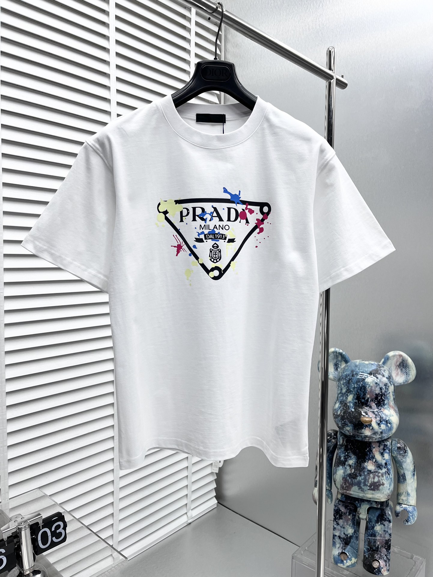 Prada Clothing T-Shirt Find replica
 Black White Printing Unisex Spring/Summer Collection Short Sleeve