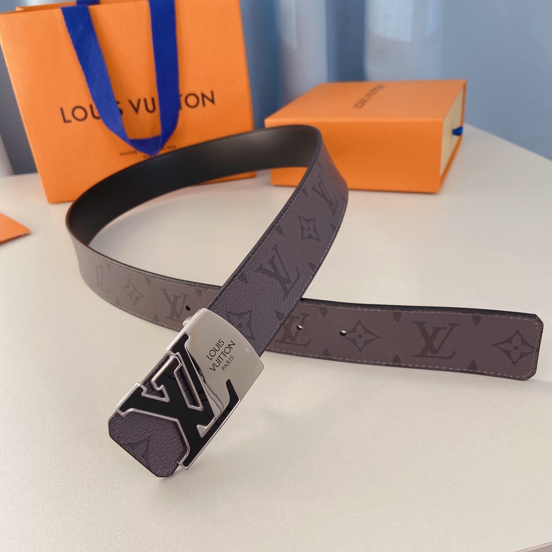 LV独家渠道货原厂五金精品钢扣精致手工油边手感柔软舒适宽4.0CM