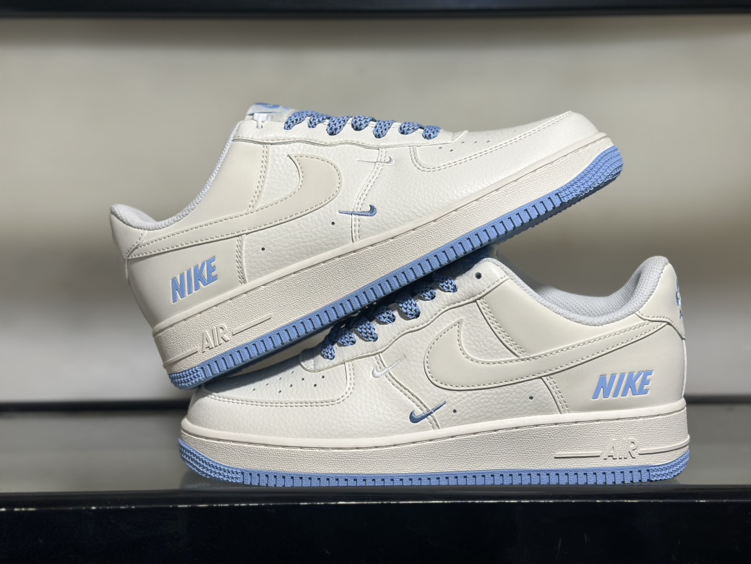 创意BY抽屉盒定制️NikeAirForce1Low双小钩3M反光空军一号低帮运动休闲板鞋定制皮料原楦原