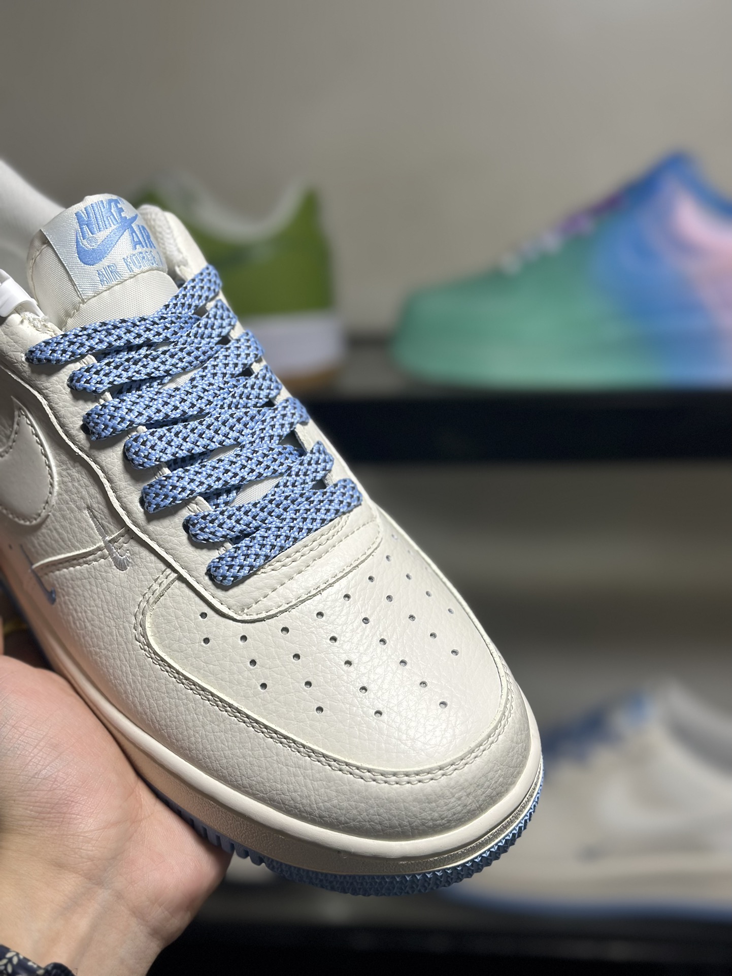 创意BY抽屉盒定制️NikeAirForce1Low双小钩3M反光空军一号低帮运动休闲板鞋定制皮料原楦原