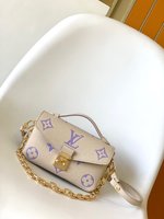sell Online
 Louis Vuitton LV Pochette MeTis AAAAA
 Bags Handbags Apricot Color Beige Black Purple White Empreinte​ Cowhide Chains M23940