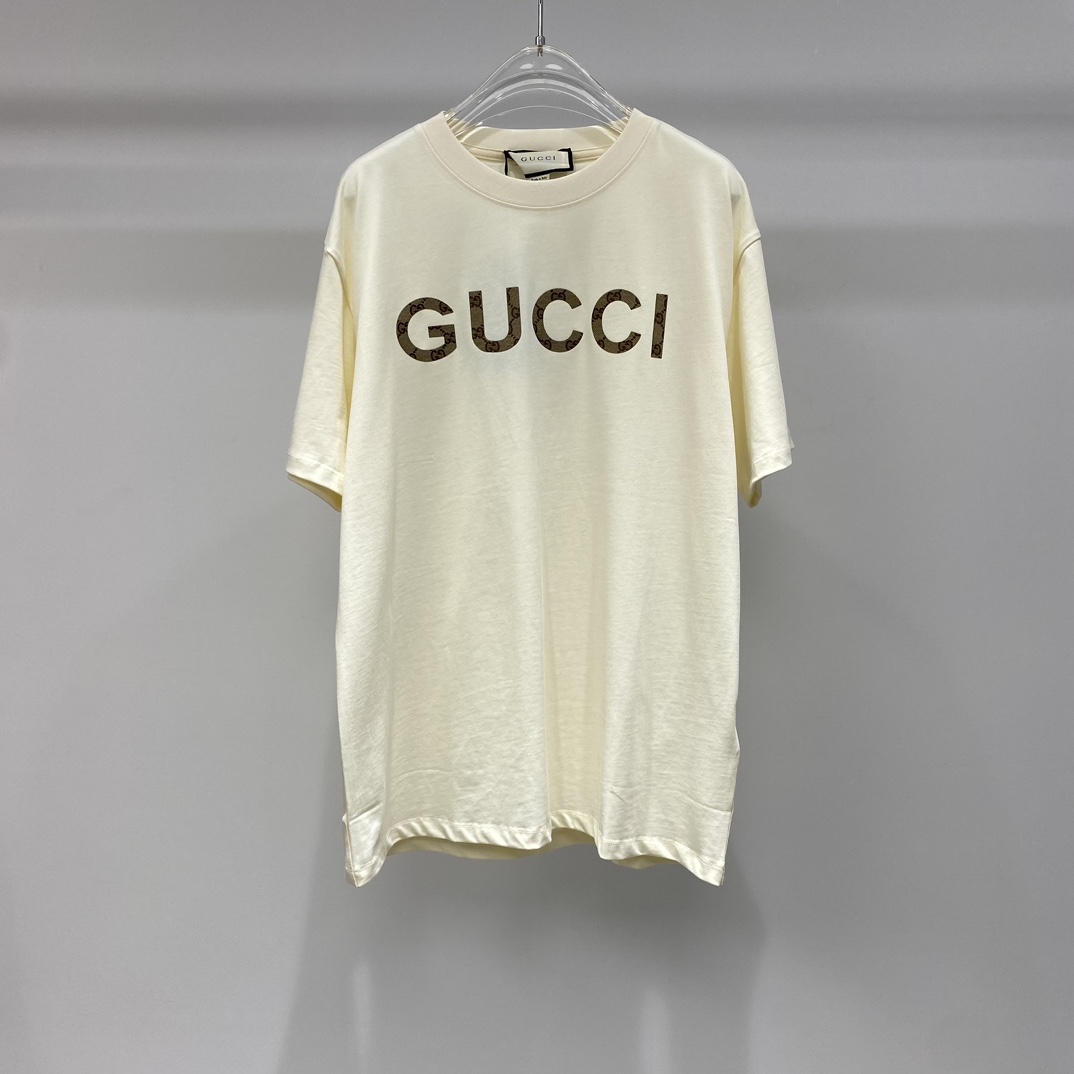 Gucci Odzież T-Shirt Drukowanie Kolekcja wiosenno-letnia Krótki rękaw