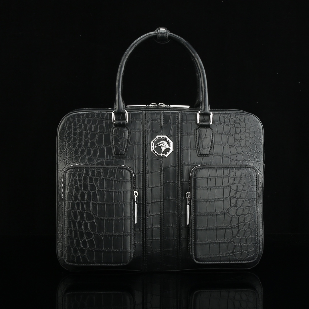 实拍图📸 国产 雾面鳄鱼肚皮🐊🐊史蒂芬 公文包💼⚠️纯钢五金 ⚠️【内里配头层牛皮】 尺寸 39*29*10