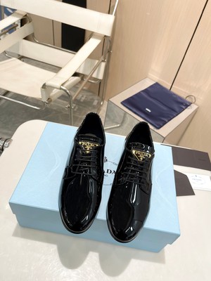 Prada AAA Single Layer Shoes Luxury 7 Star Replica Cowhide Genuine Leather Patent Sheepskin Spring Collection