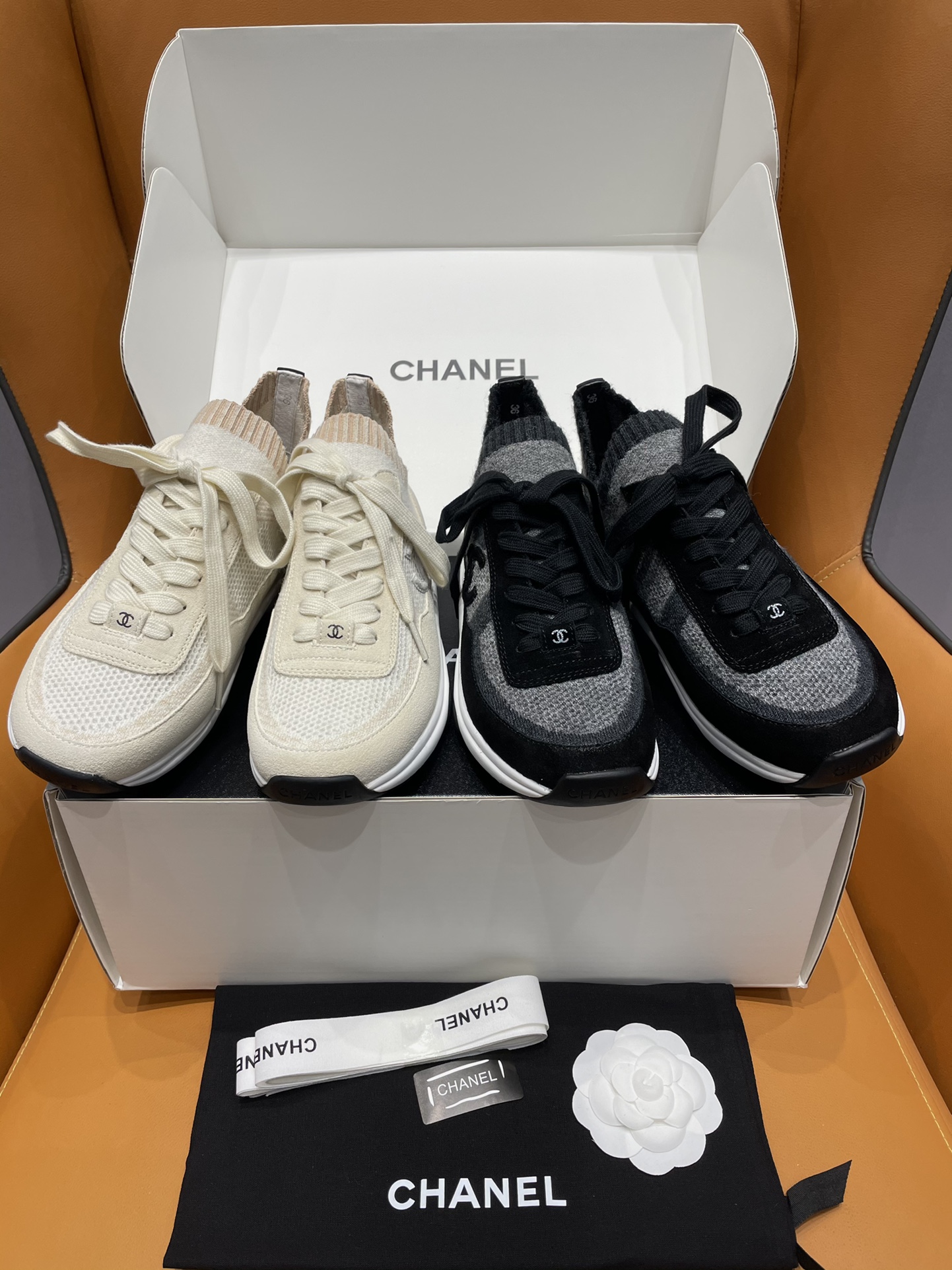 Chanel Shoes Sneakers Wool Sweatpants