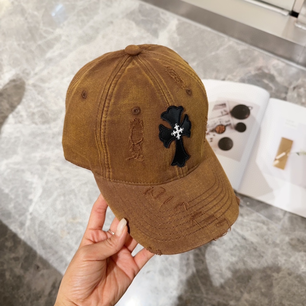 [Chrome Hearts Hats]Croxin Spring Ripped Street Style Cotton Baseball Cap Pers