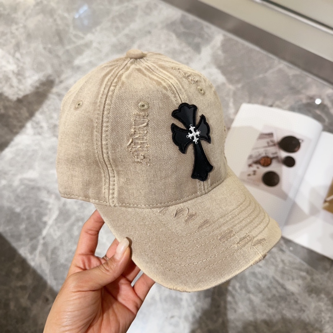 [Chrome Hearts Hats]Croxin Spring Ripped Street Style Cotton Baseball Cap Pers