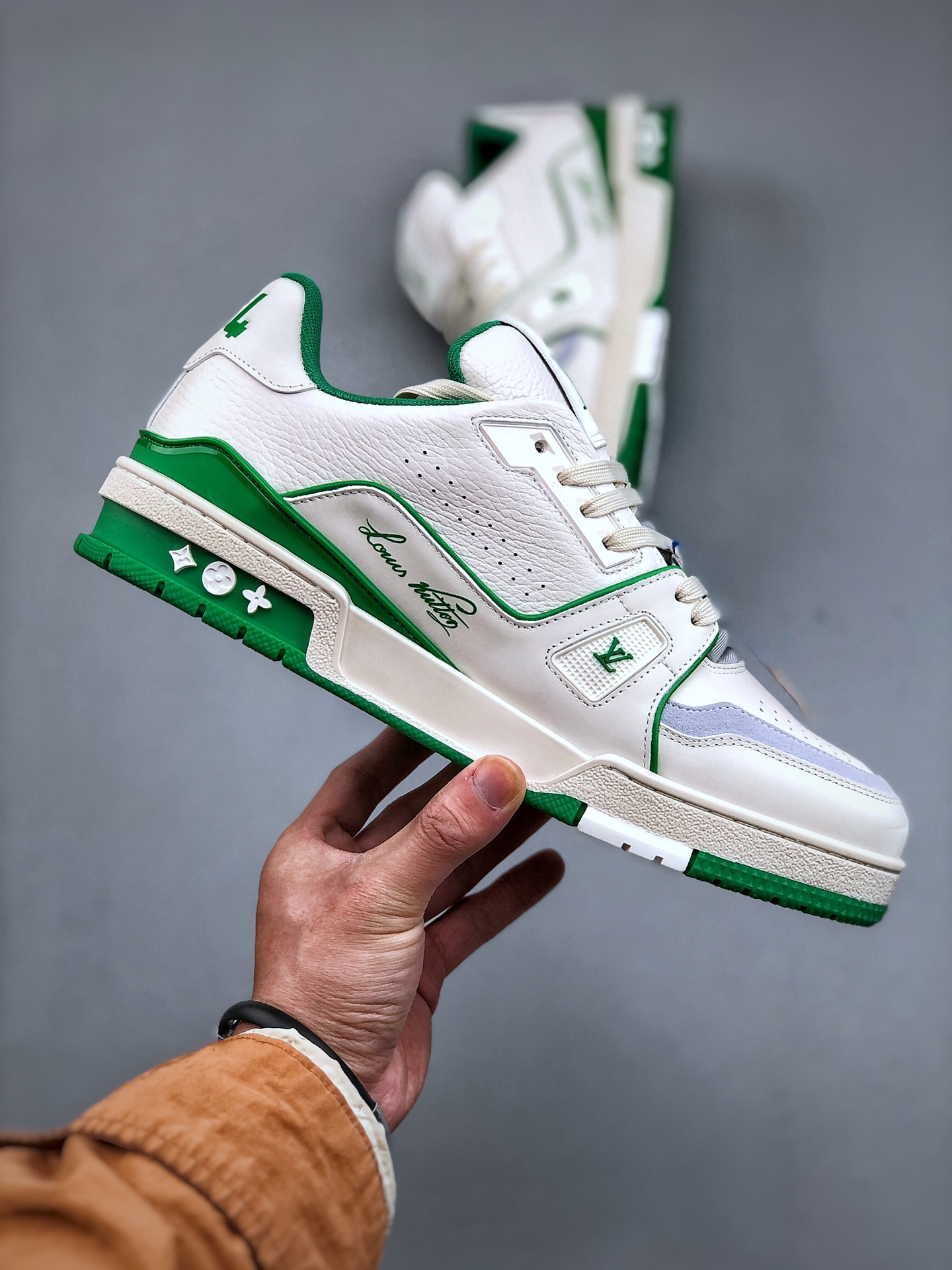 650 LV路易威登Louis Vuitton Trainer Sneaker Low休闲运动文化百搭篮球板鞋  白绿