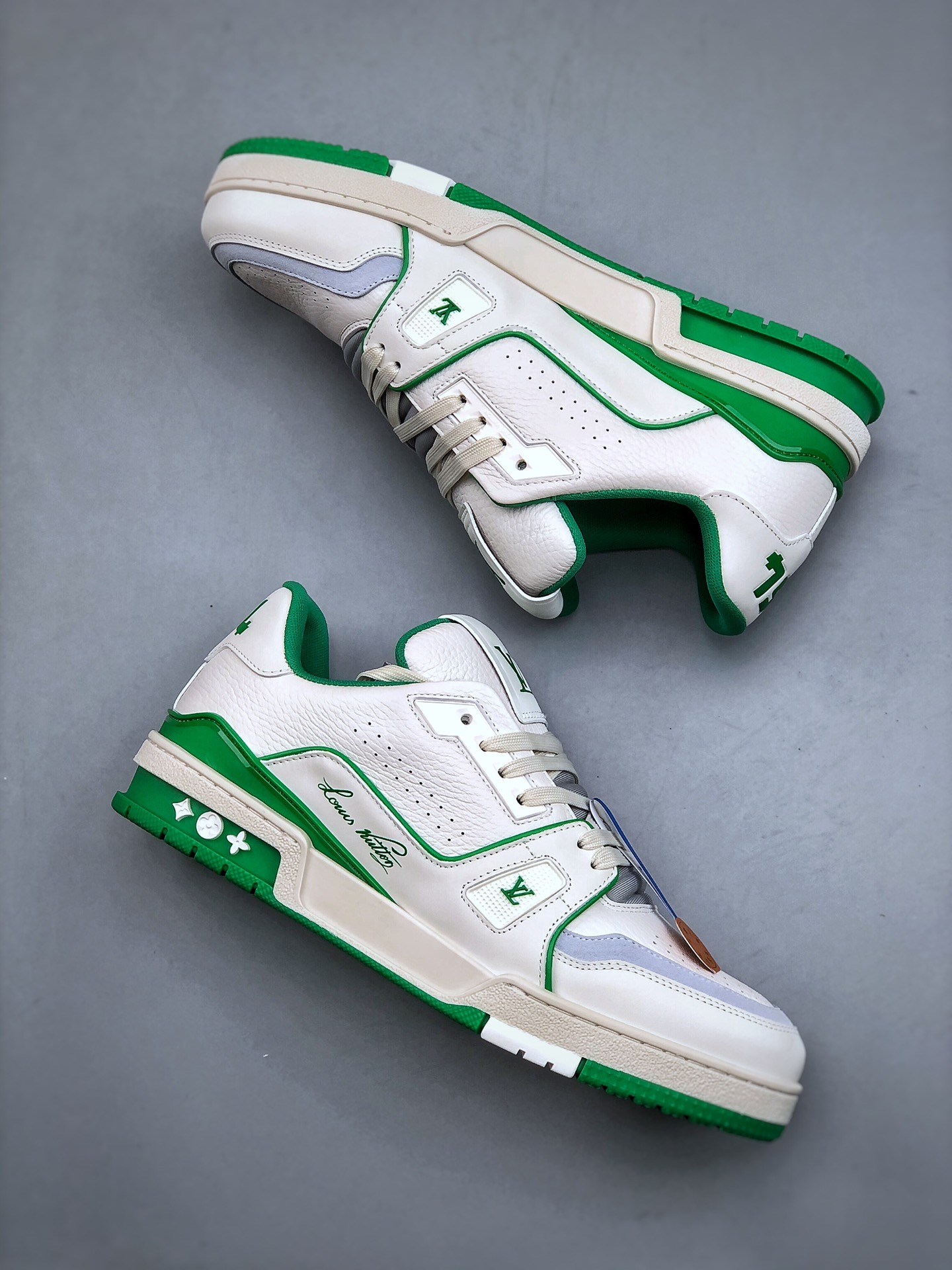 650 LV路易威登Louis Vuitton Trainer Sneaker Low休闲运动文化百搭篮球板鞋  白绿