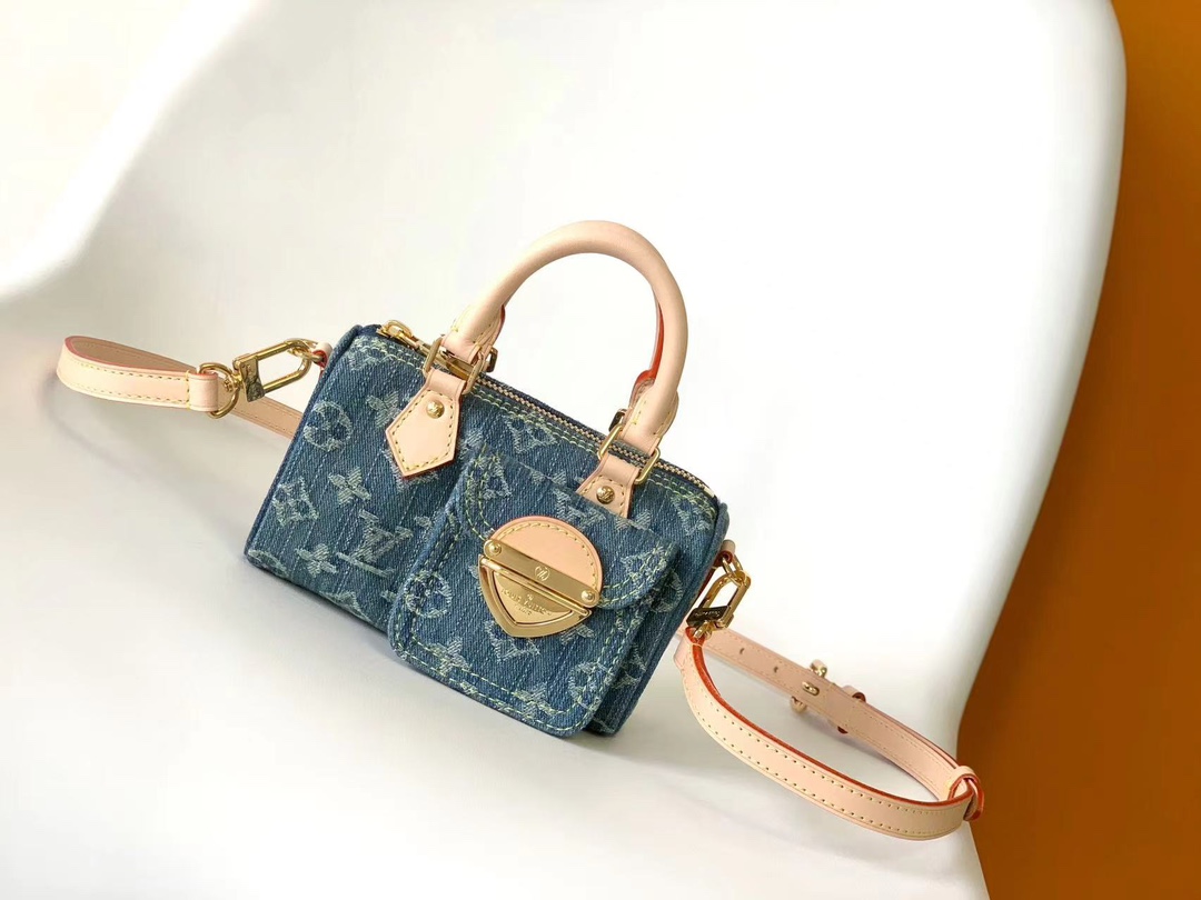 Shop Designer Replica
 Louis Vuitton LV Speedy Bags Handbags Blue Canvas Cotton Denim M82950