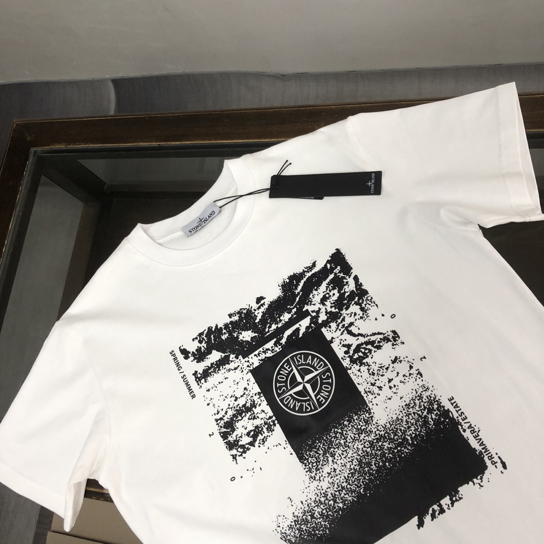 Stone Island’s Custom Cotton T-shirts: Comfortable, Unique Design, Various Sizes and Colors - 图片 2