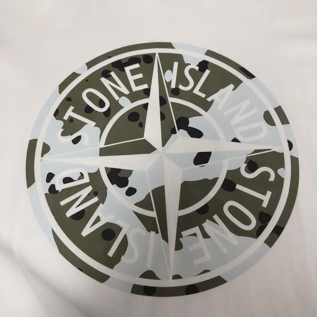Stone Island Custom Cotton T-shirts: Latest Fashion Collection in Black/White, Sizes S-XL - 图片 5