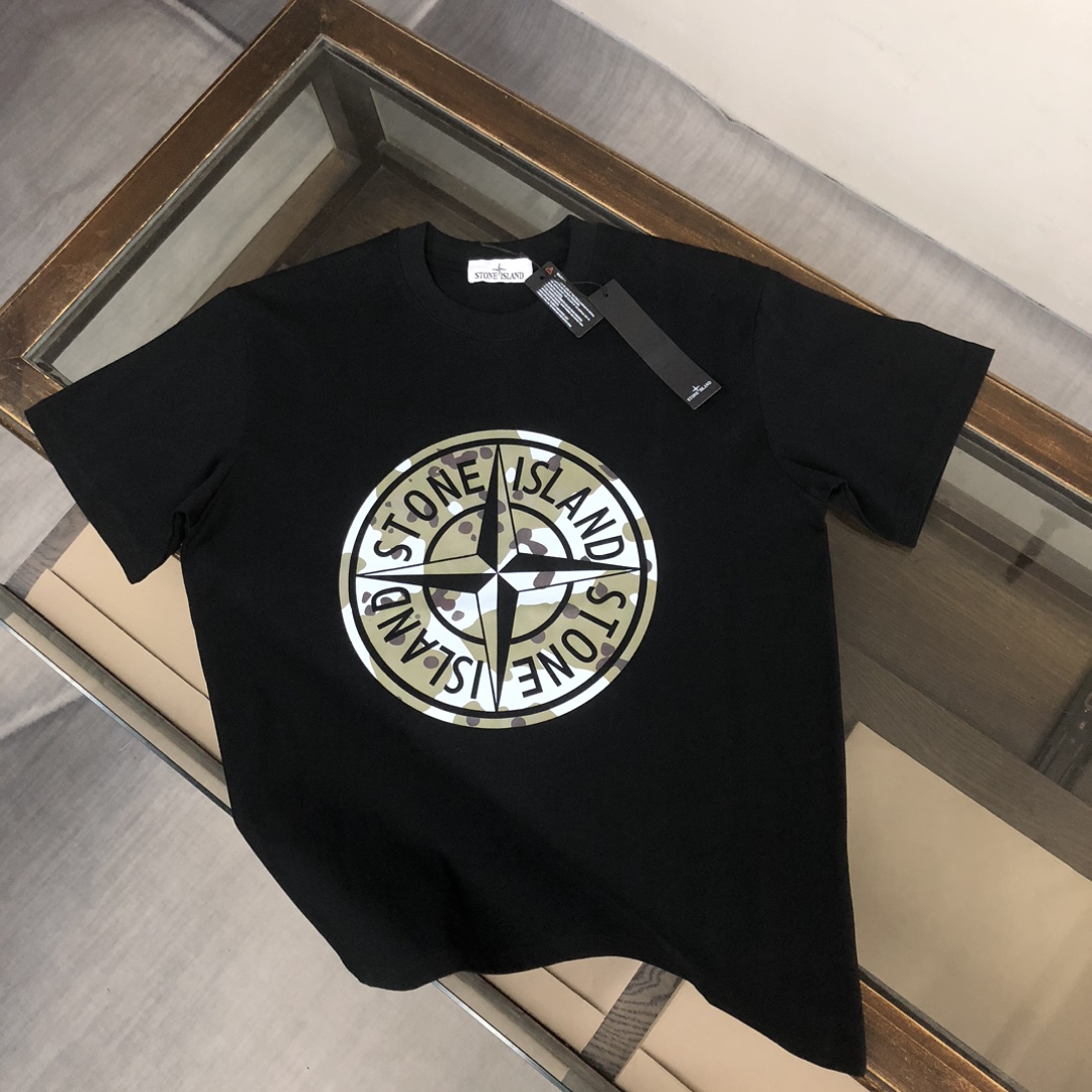 Stone Island’s Latest Custom Cotton T-Shirts: Comfortable, Unique Design, Various Sizes.