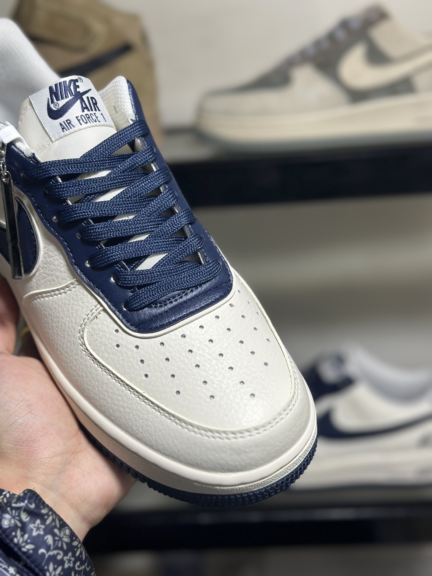 创意BY抽屉盒定制️NikeAirForce1Low40th周年深蓝空军一号低帮运动休闲板鞋官方同步原装