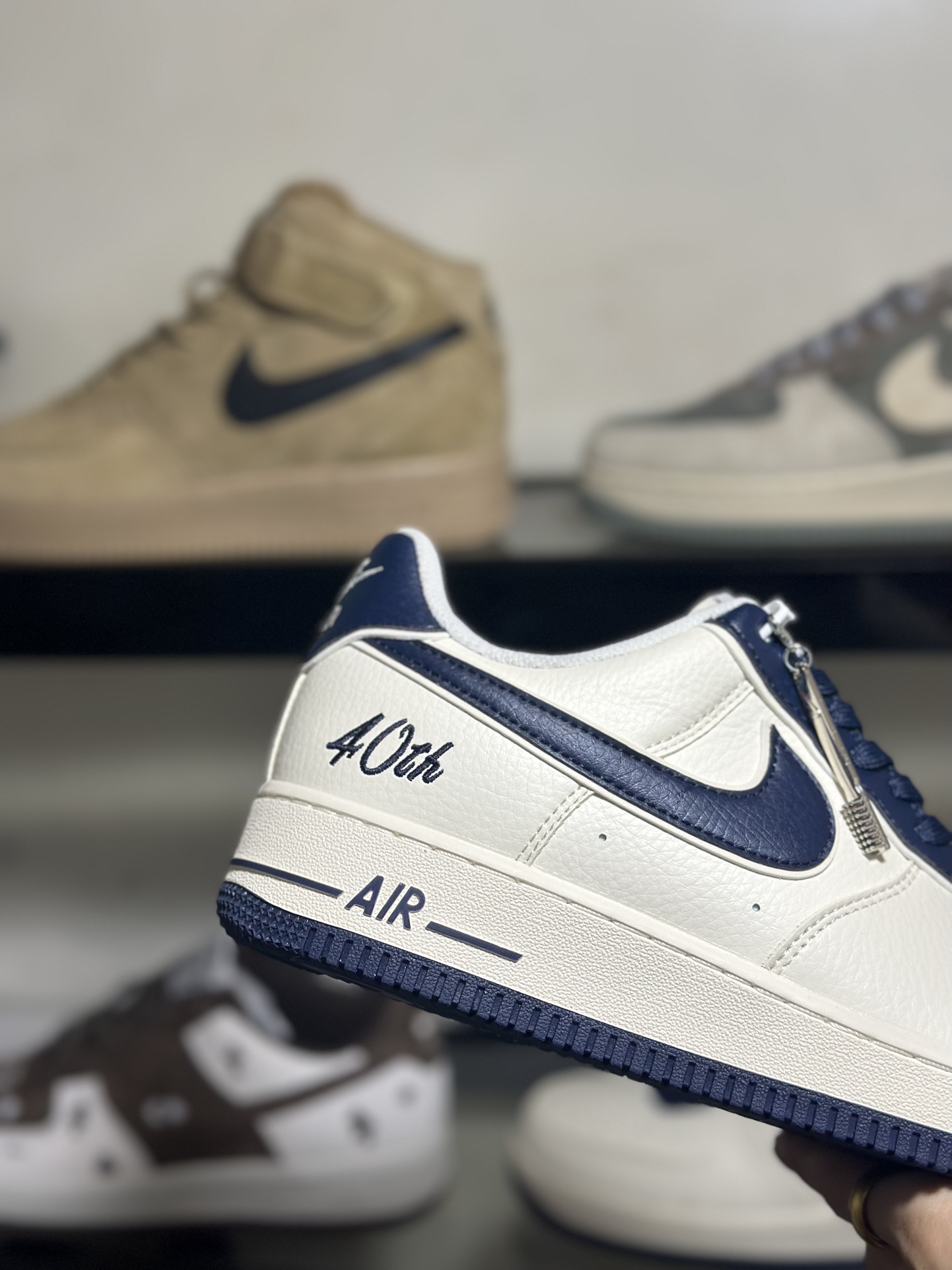 创意BY抽屉盒定制️NikeAirForce1Low40th周年深蓝空军一号低帮运动休闲板鞋官方同步原装