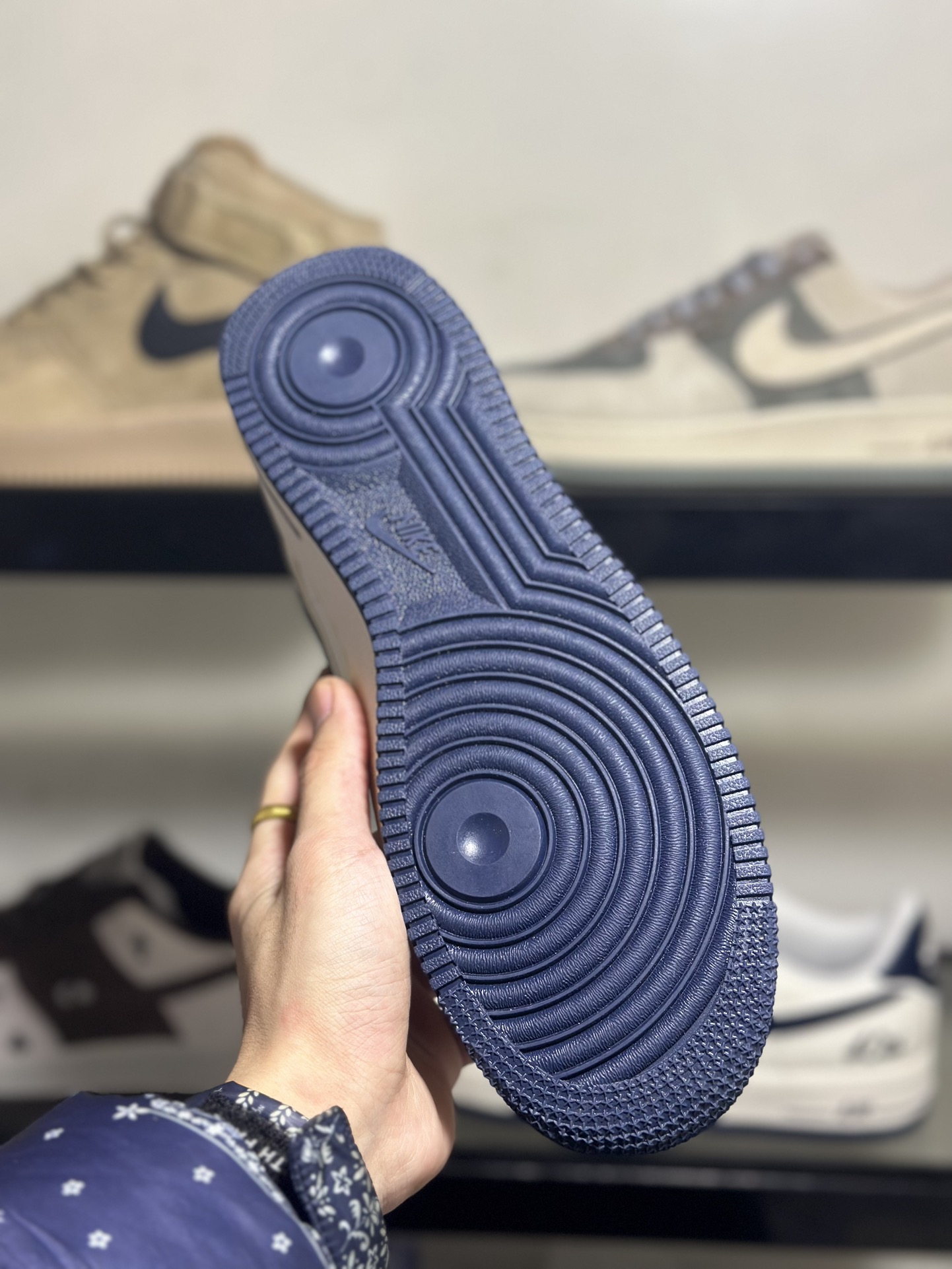 创意BY抽屉盒定制️NikeAirForce1Low40th周年深蓝空军一号低帮运动休闲板鞋官方同步原装