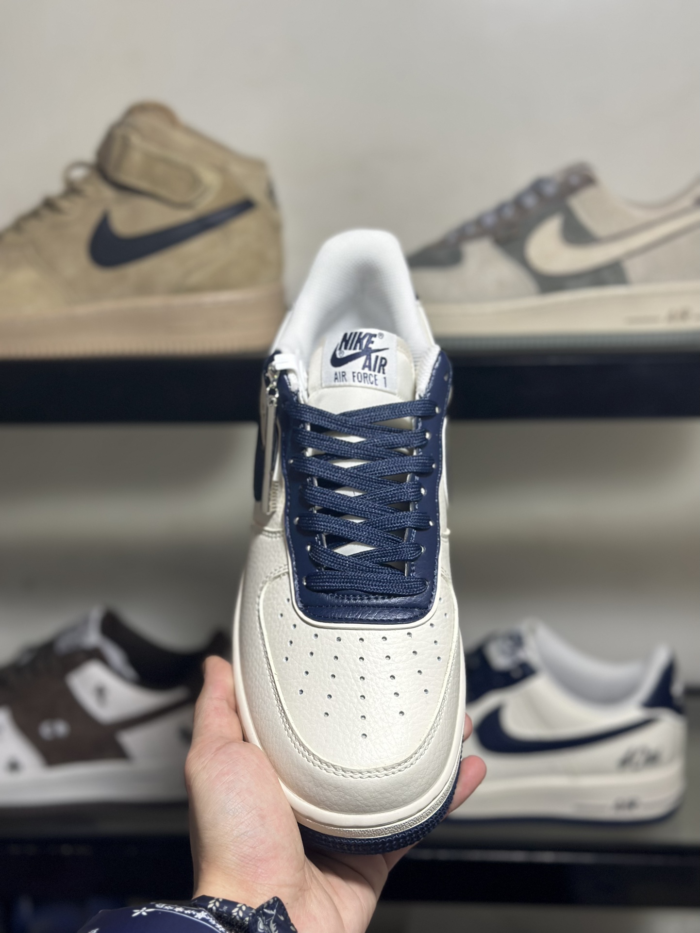 创意BY抽屉盒定制️NikeAirForce1Low40th周年深蓝空军一号低帮运动休闲板鞋官方同步原装