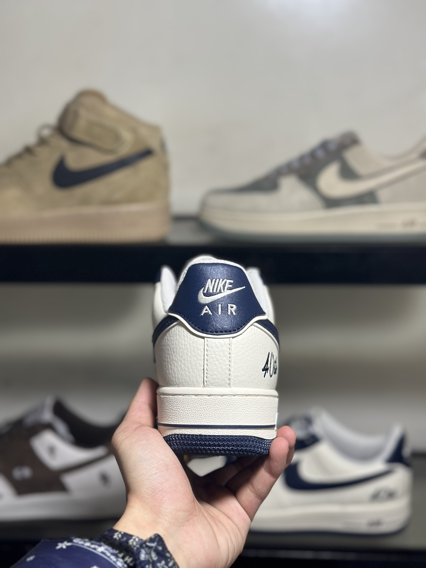 创意BY抽屉盒定制️NikeAirForce1Low40th周年深蓝空军一号低帮运动休闲板鞋官方同步原装