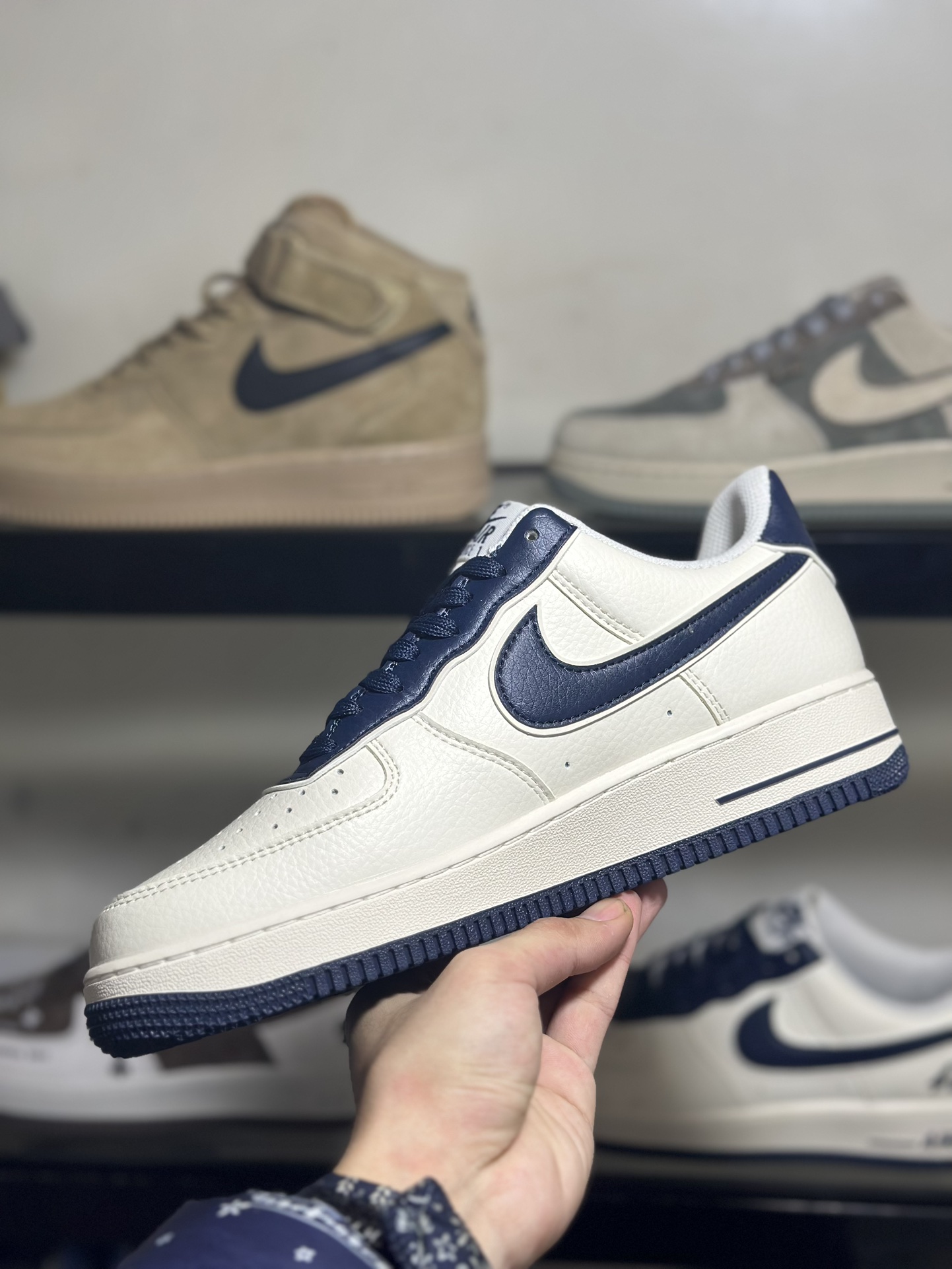 创意BY抽屉盒定制️NikeAirForce1Low40th周年深蓝空军一号低帮运动休闲板鞋官方同步原装