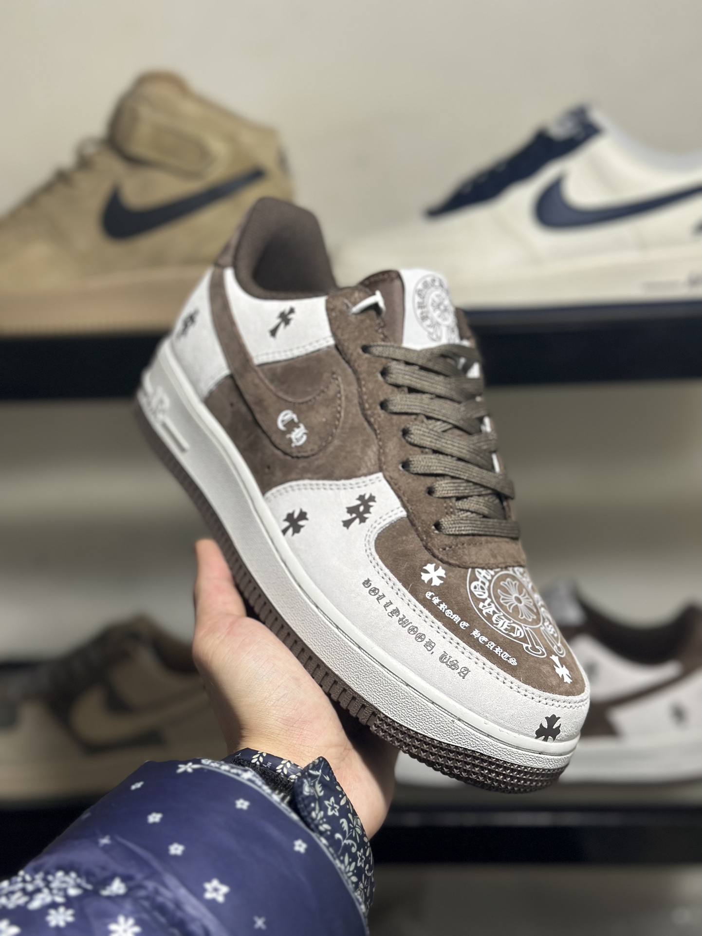 创意定制️NikeAirForce1Low克罗心联名空军一号低帮运动休闲板鞋官方同步原装级别原楦头原纸板