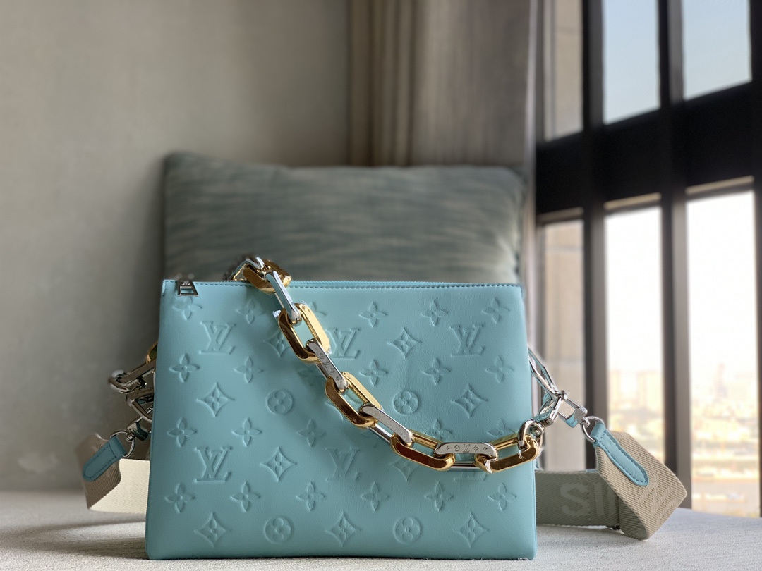 Louis Vuitton 23 new LV Coussin small handbag official M22394 57790 lake blue