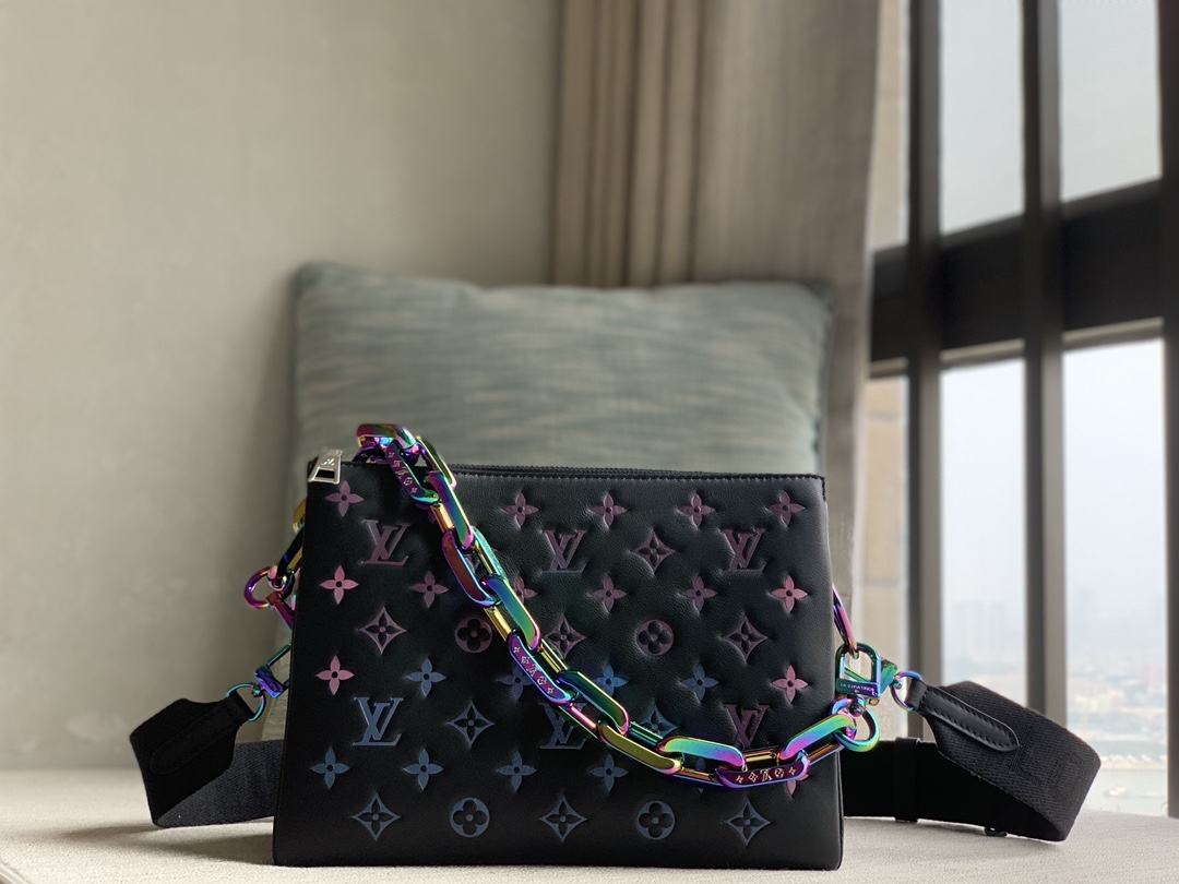 Louis Vuitton 23 new LV Coussin small handbag official M23618 black laser