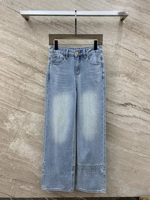 Celine Clothing Jeans Brand Designer Replica Gold Hardware Denim Spring Collection Vintage