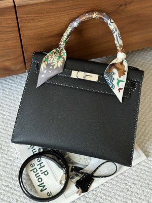 Hermes Kelly Handbags Crossbody & Shoulder Bags AAA Replica Black White