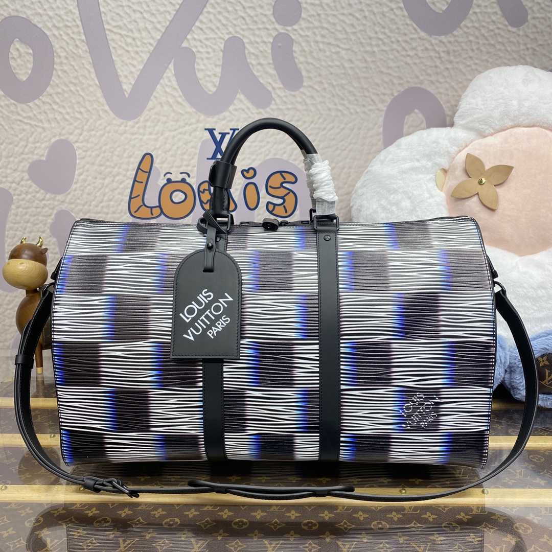 Louis Vuitton LV Keepall Sacos de Viagem Preto Impressão Epi Colecção Primavera/Verão M23771