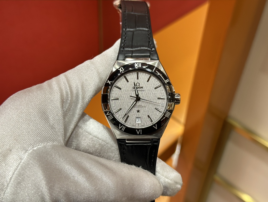 NO:143331,Omega Constellation Fifth Generation Imported Eta Mechanical Movement Black Ceramic Ring 316L Stainless Steel Material, Omega19860909欧米茄星座第五代 进口eta机械机芯 黑陶瓷圈口 316L精钢材质,,omega,Watch