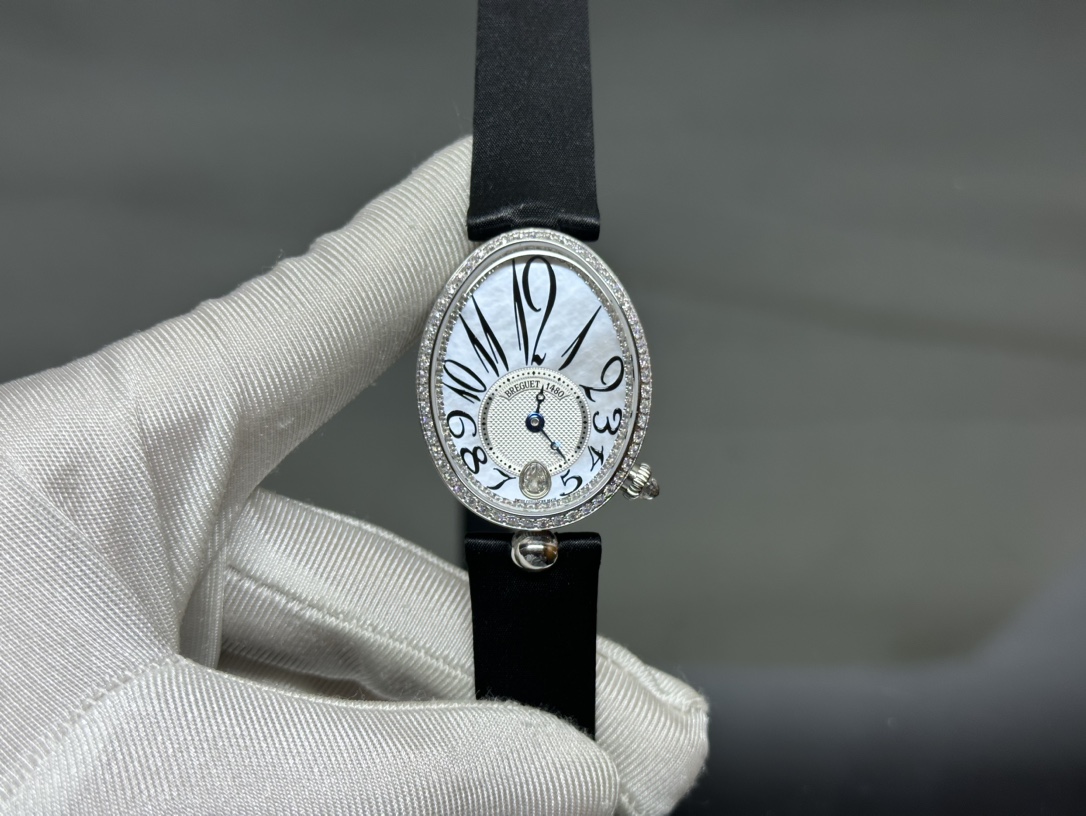 NO:143188,Queen of Breguet, fully automatic mechanical movement, silk leather belt, breguet19860909宝玑那不勒斯王后 全自动机械机芯 绢丝真皮皮带,,breguet,Watch