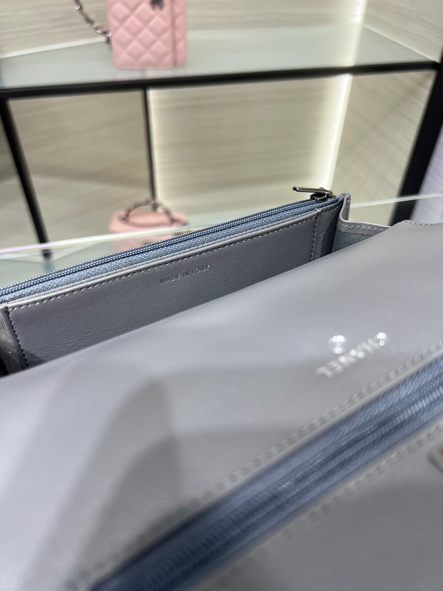 K新品辽色水钻手柄风琴包双层WOC水钻配牛皮AY尺寸:18.5116cm