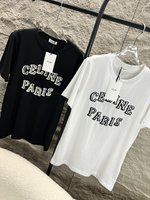Celine Clothing T-Shirt Embroidery Spring Collection
