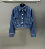Chanel Clothing Coats & Jackets Blue Denim Embroidery Cotton Spring Collection Vintage