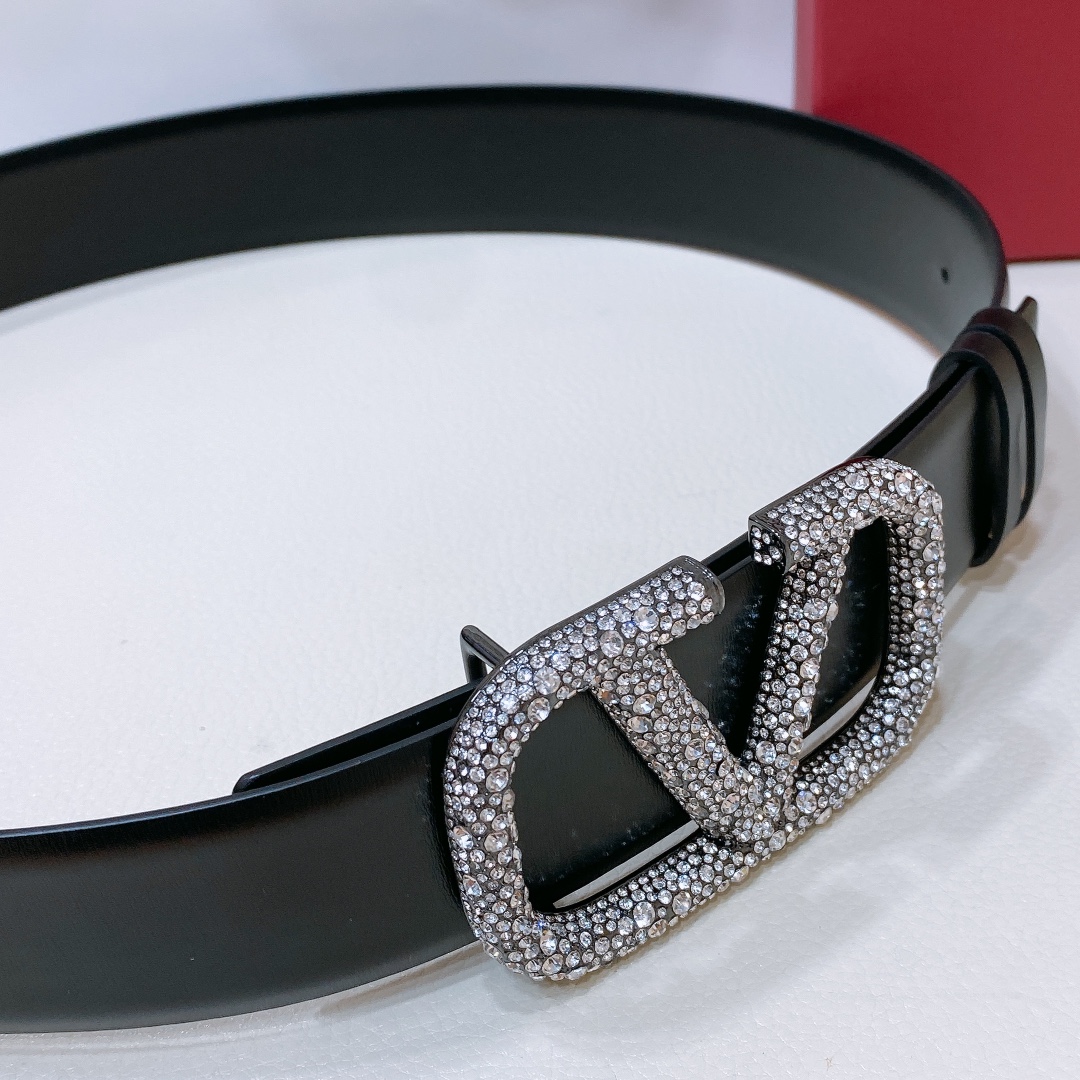 “Valentino Garavani VLogo Belt: Bright Calf Skin, 4.0cm Width” - 图片 6