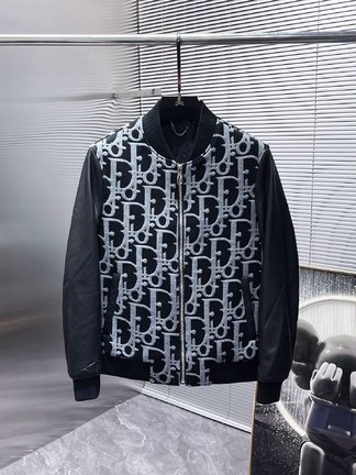 Dior Clothing Coats & Jackets Luxury Cheap Replica Splicing Men Knitting Lambskin Sheepskin Wool Fall/Winter Collection Fashion Casual