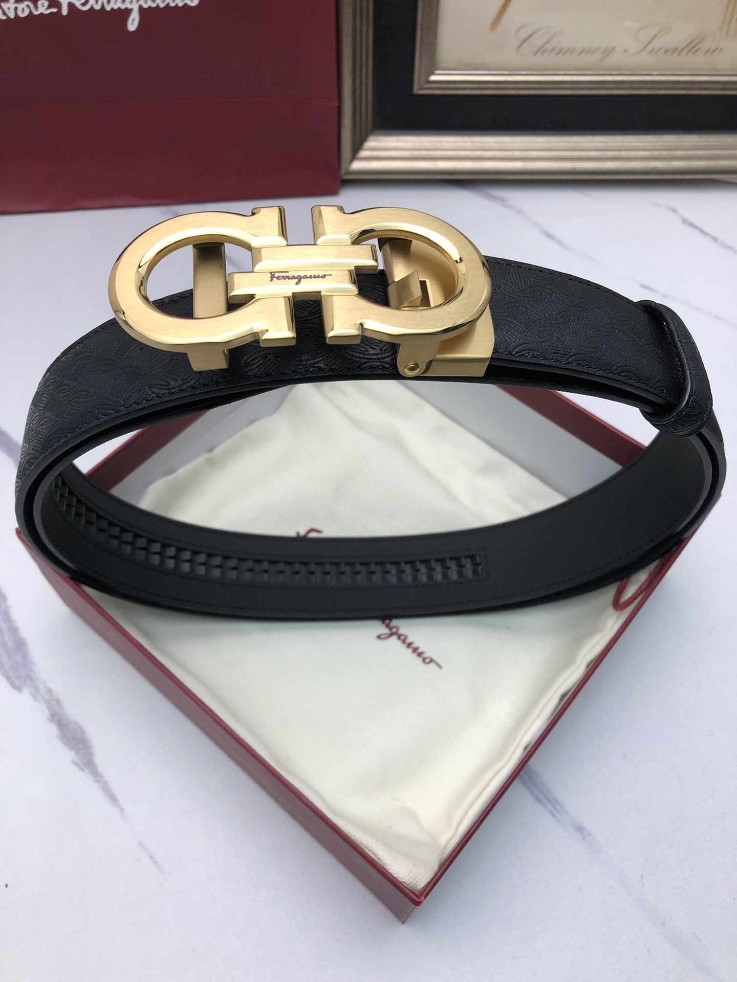 Ferragamo Haute Couture Luxury Atelier Designer Belt Tie Accessories Ref