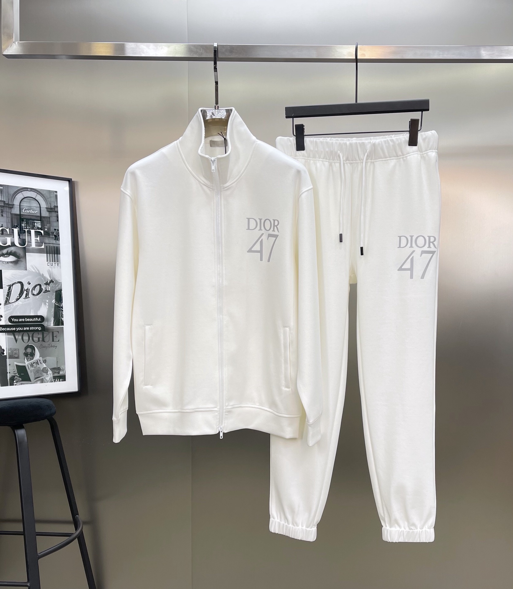 Dior Clothing Shirts & Blouses Two Piece Outfits & Matching Sets Black Coffee Color White Printing Cotton Spring Collection Fashion Sweatpants