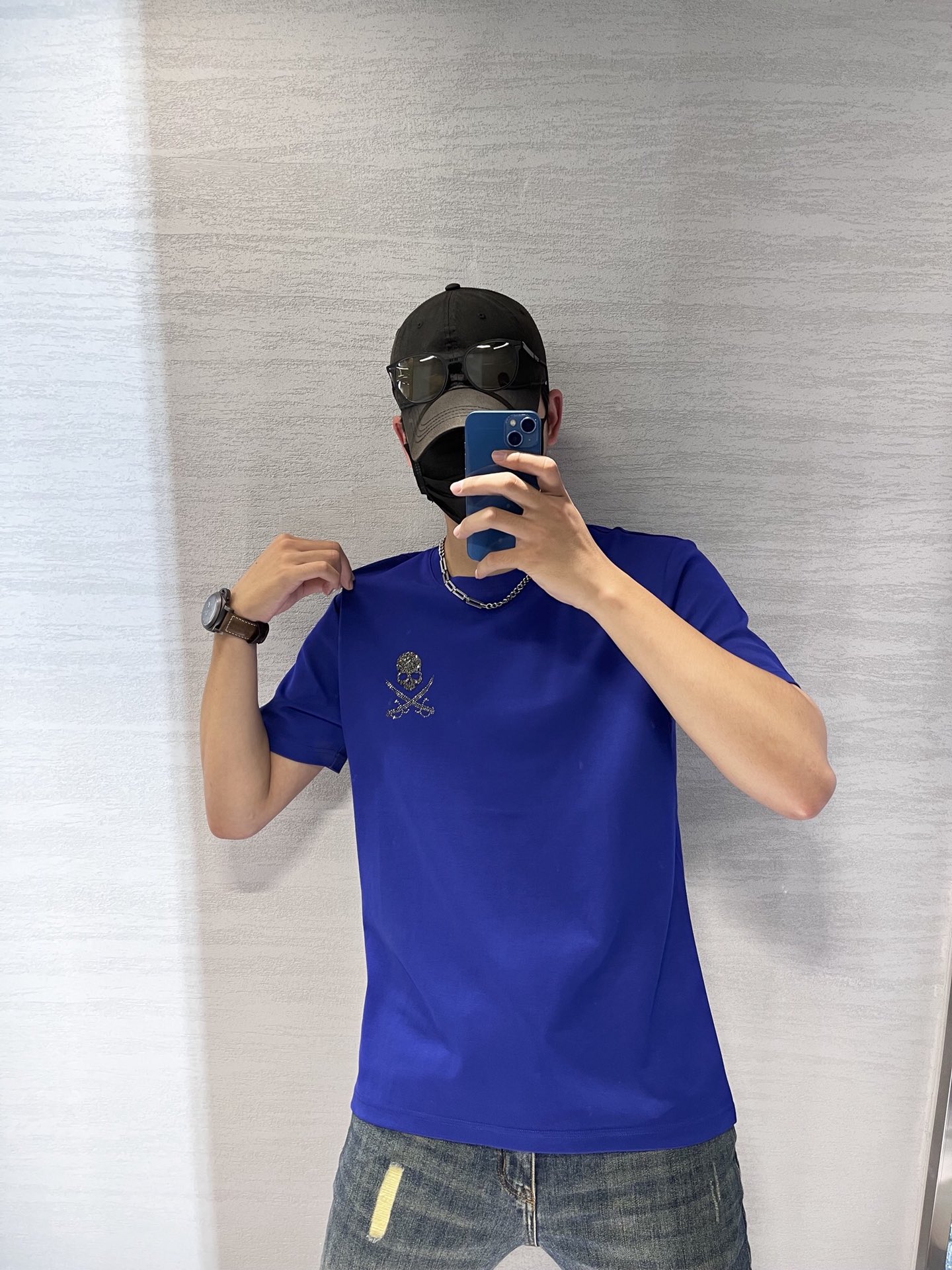 Zenium Blue and Black T-shirts with 3D-breeding design, sizes S-3XL, high-quality Modell material.