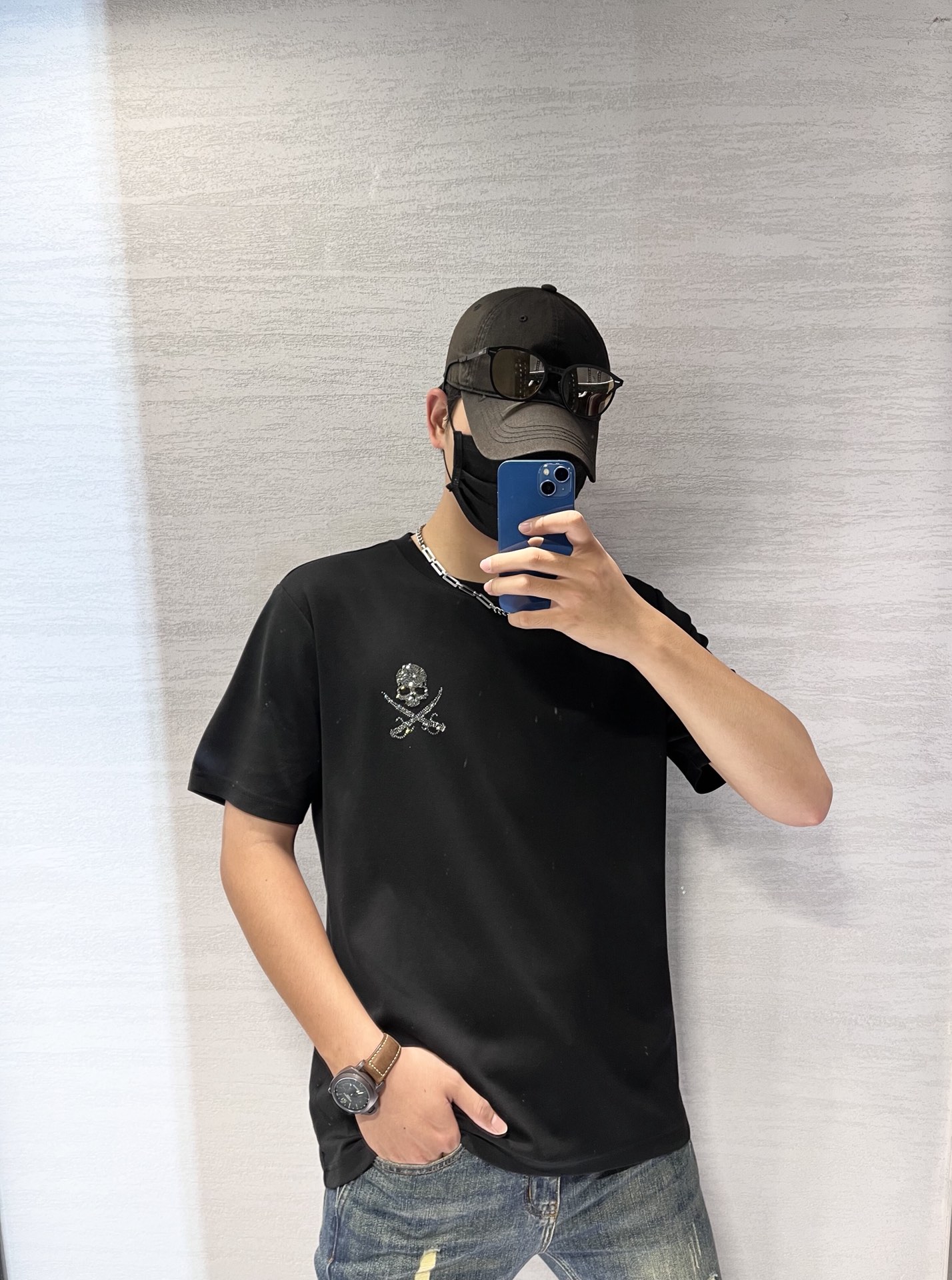 Zenium Blue and Black T-shirts with 3D-breeding design, sizes S-3XL, high-quality Modell material. - 图片 3