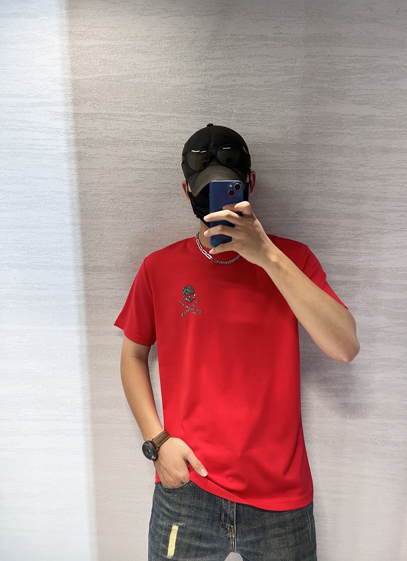 “Zenium Red and White T-Shirts with 3D Design, Sizes S-3XL, 300g Modell Fabric”