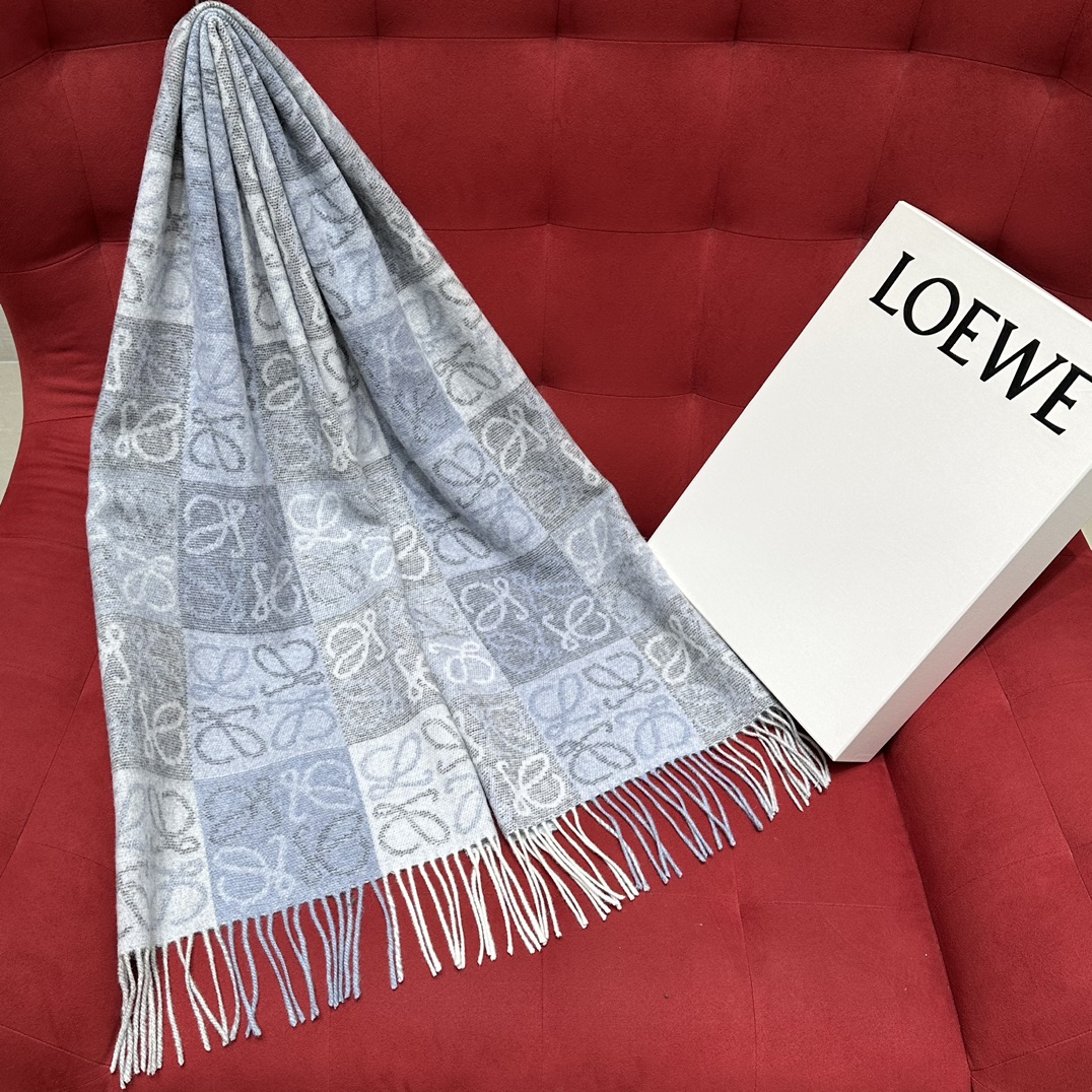 Loewe Schal Unisex Kaschmir Wolle Vintage