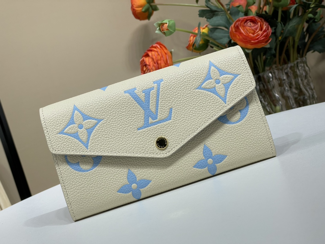 Louis Vuitton Haut
 Portefeuilles Porte-Cartes Bleu Blanc Empreinte​ m60531