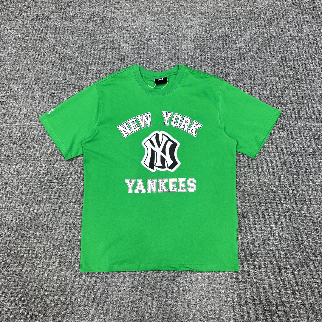 P88 XX017 MLB gran letra NY estampado ZP edición 260g algodón puro unisex: S-XXL [verde, negro, gris claro] ⚠…