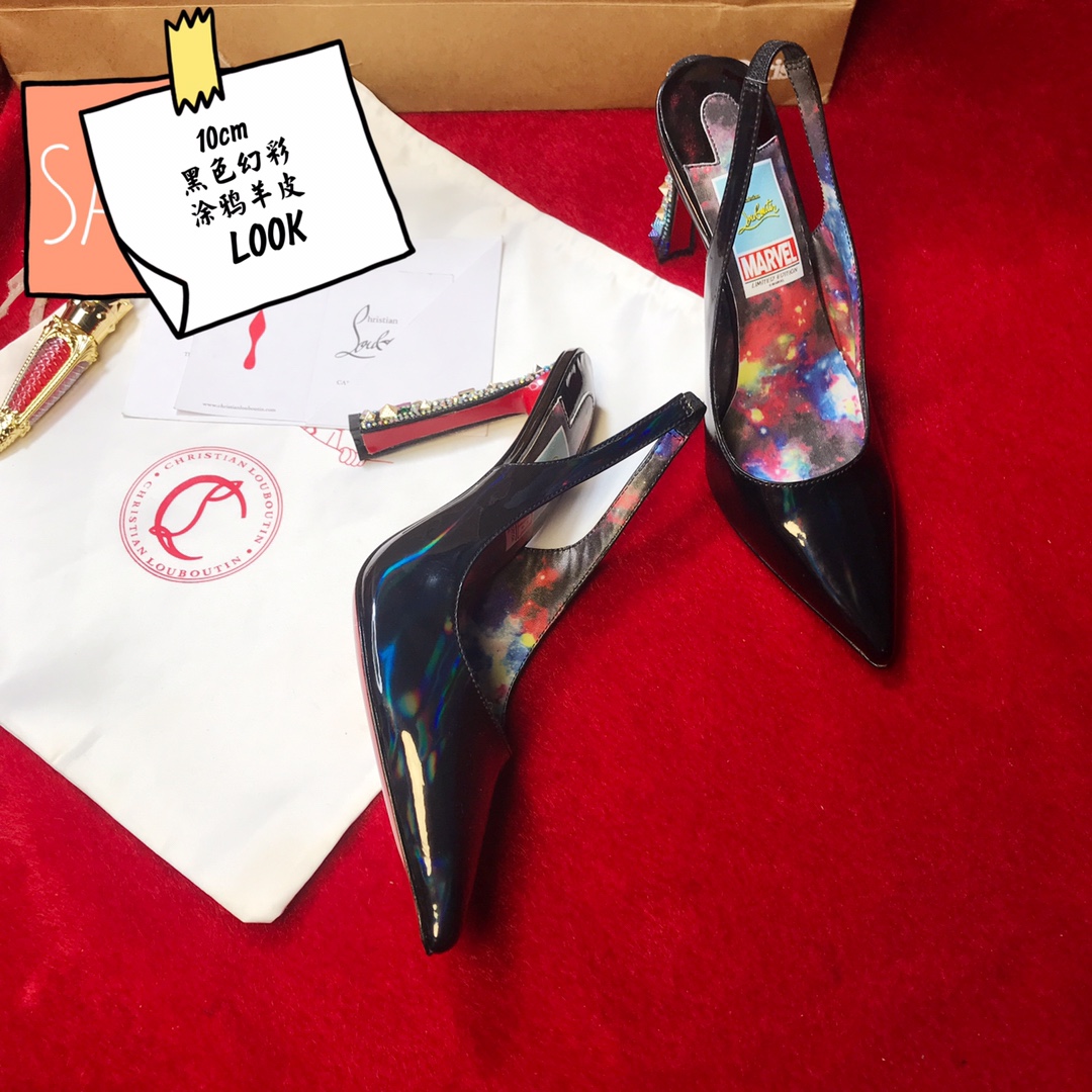 NO:100335,High-end custom spring and summer classic series!  H10Cm. Size 34-42. Customized leather large sole. X82-1, black fantasy color leather, graffiti sheepskin. Colorful diamond colorful rivet heels. Standard European code Reference: X82-1 Color: black/black Material: sheep leather Lining: goat leather Heel height: 10Cm Sole:leather sole Size: EU 34-42 (US 4-11):,,christian louboutin, sheepskin,Leather soles19860909高端订制 春夏精典款系列！ H10Cm.尺码34-42码.真皮大底订制款.X82-1,黑幻彩皮,涂鸦色羊皮.多彩钻石多彩铆钉跟. 标准欧码 Reference:X82-1 Color:black/black Material:sheep leather Lining:goat leather Heel heigh:10Cm Sole:leather sole Size:EU 34－42（US 4一11) :,,christian louboutin,sheepskin,Leather soles,Women's Shoes