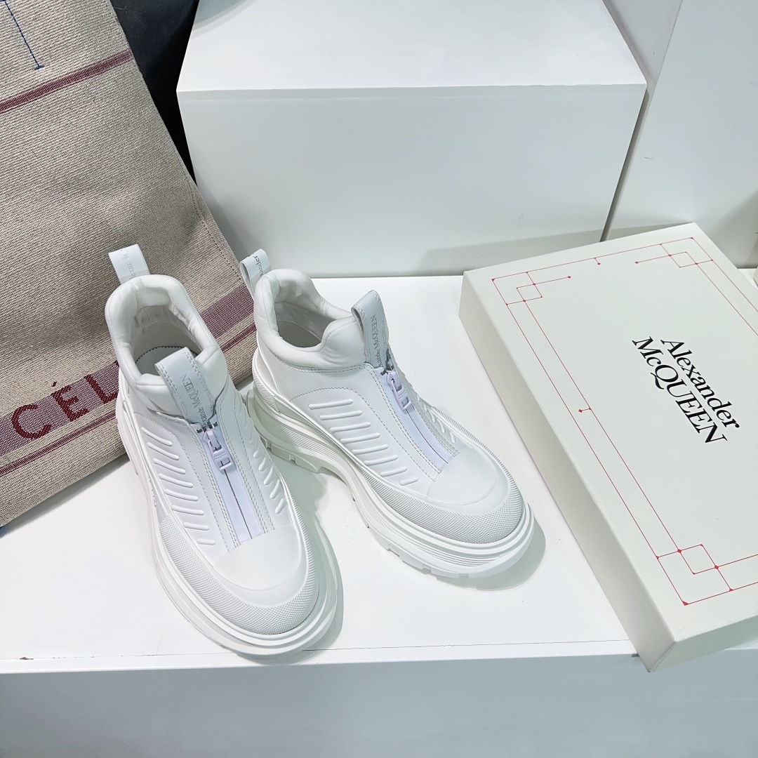 High Quality Alexander McQueen Silk-Skin Shoes with Rubber Base, Various Sizes - 图片 1