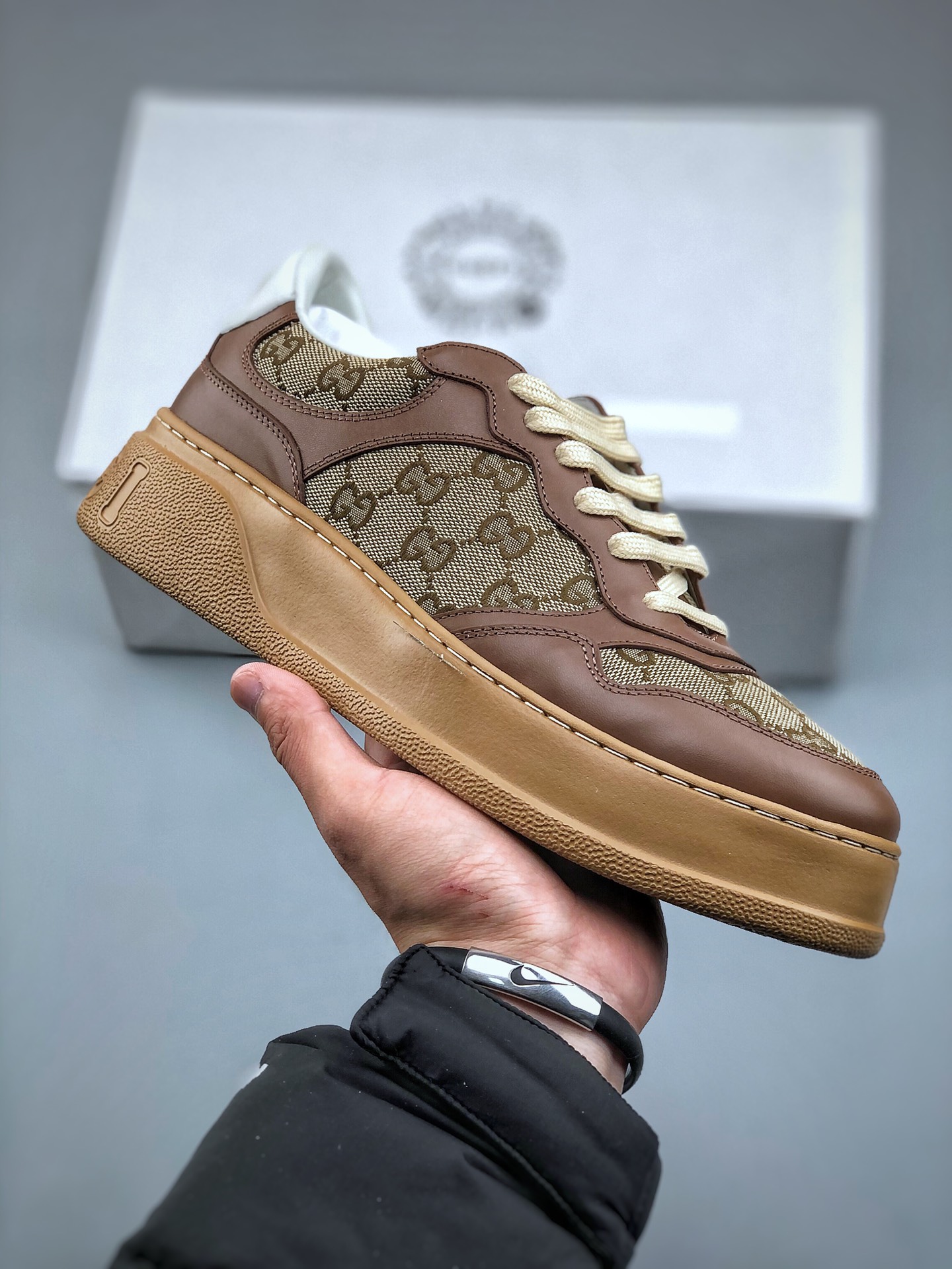 Gucci Screener GG High-Top Sneaker古驰饼干鞋 运动休闲鞋系列＃全套专柜包装物及配件