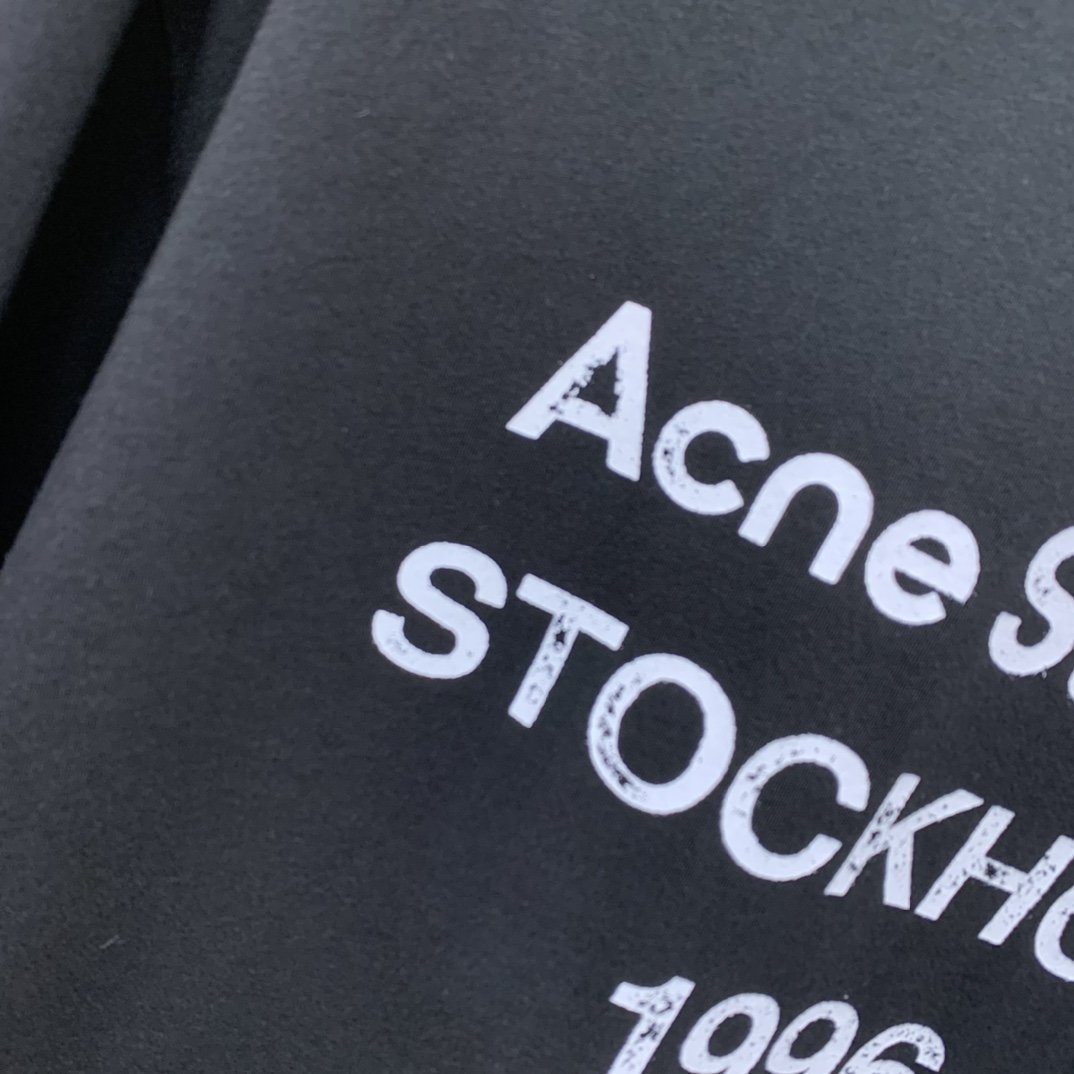 AcneStudi*2024新款T1996经典做旧茶染有机棉tee1996系列最先抢断货的黑色北欧式的时