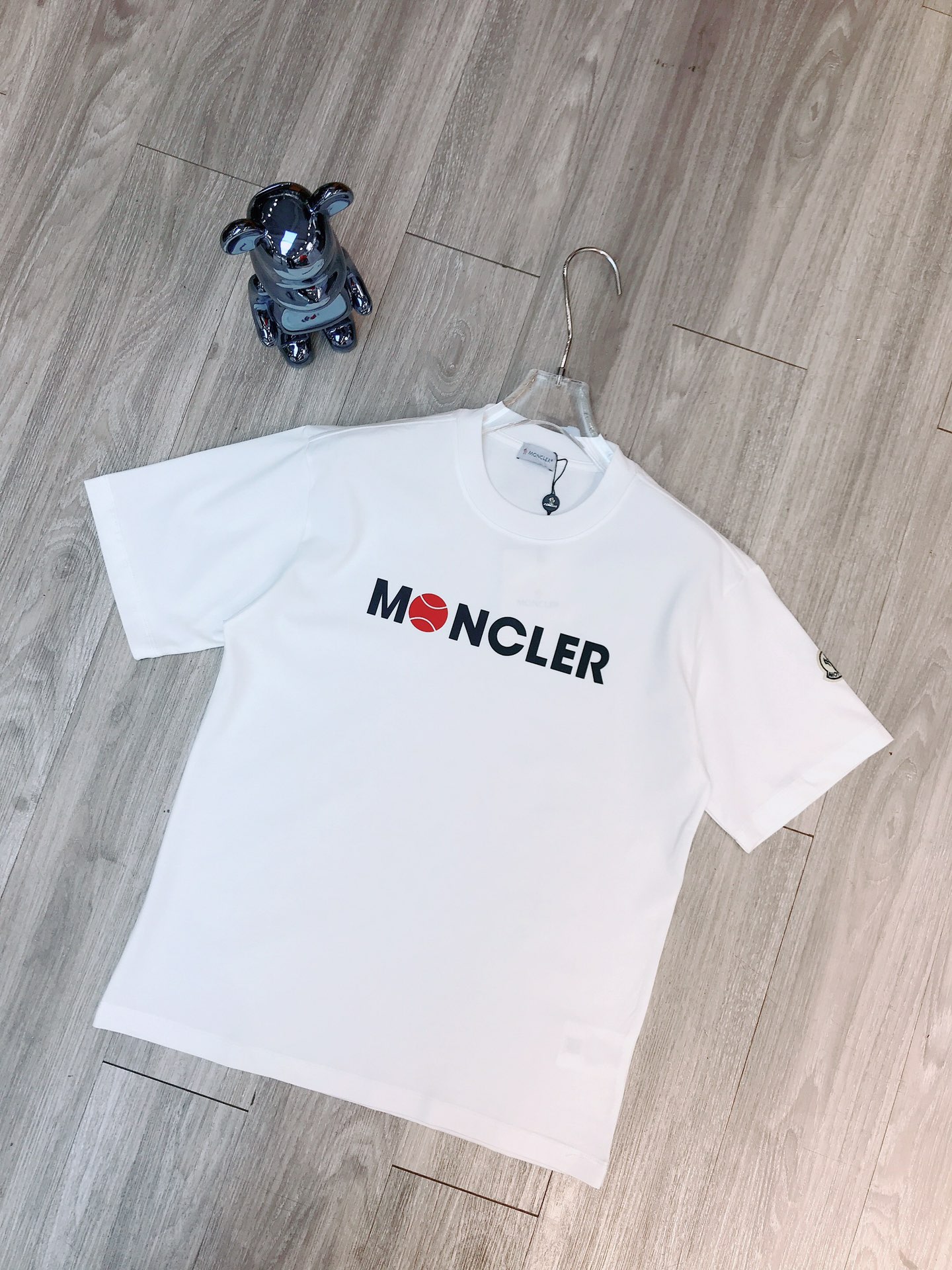 Moncler Buy Clothing T-Shirt Black White Men Cotton Spring/Summer Collection Fashion Short Sleeve